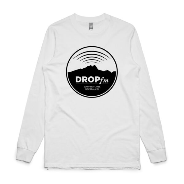 Drop FM - White - Mens Base Longsleeve Tee Thumbnail